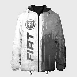 Куртка с капюшоном мужская Fiat - white gradient по-вертикали, цвет: 3D-черный