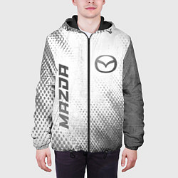 Куртка с капюшоном мужская Mazda - white gradient вертикально, цвет: 3D-черный — фото 2