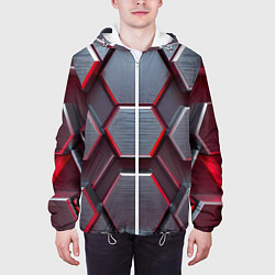 Куртка с капюшоном мужская Бордовый бронежилет, цвет: 3D-белый — фото 2