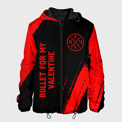 Куртка с капюшоном мужская Bullet For My Valentine - red gradient вертикально, цвет: 3D-черный