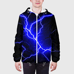 Куртка с капюшоном мужская Color blue black, цвет: 3D-белый — фото 2