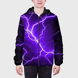Куртка с капюшоном мужская Color purple black, цвет: 3D-черный — фото 2