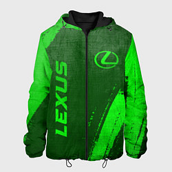 Куртка с капюшоном мужская Lexus - green gradient вертикально, цвет: 3D-черный