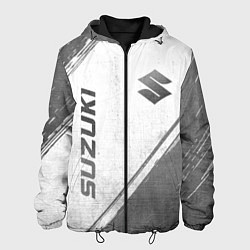 Куртка с капюшоном мужская Suzuki - white gradient вертикально, цвет: 3D-черный
