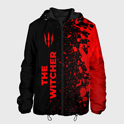 Куртка с капюшоном мужская The Witcher - red gradient по-вертикали, цвет: 3D-черный