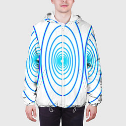 Куртка с капюшоном мужская Овалы с свечением, цвет: 3D-белый — фото 2