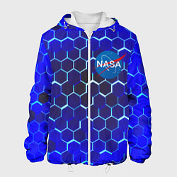 Куртка с капюшоном мужская Nasa голубая броня, цвет: 3D-белый