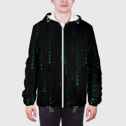 Куртка с капюшоном мужская Color black turquoise, цвет: 3D-белый — фото 2