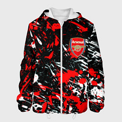 Куртка с капюшоном мужская Arsenal краски текстура, цвет: 3D-белый