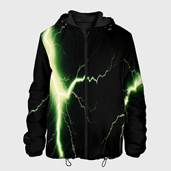 Куртка с капюшоном мужская Lightning yellow текстура, цвет: 3D-черный