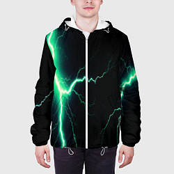 Куртка с капюшоном мужская Lightning turquoise, цвет: 3D-белый — фото 2