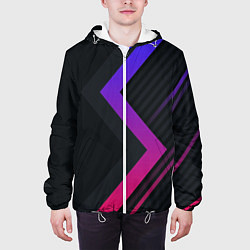 Куртка с капюшоном мужская Color black line, цвет: 3D-белый — фото 2