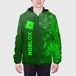 Куртка с капюшоном мужская Roblox - green gradient по-вертикали, цвет: 3D-черный — фото 2