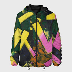 Куртка с капюшоном мужская Yellow letters on black, цвет: 3D-черный