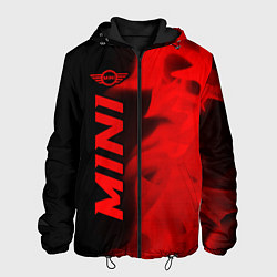 Куртка с капюшоном мужская Mini - red gradient по-вертикали, цвет: 3D-черный
