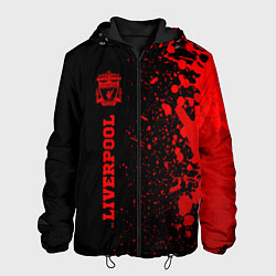 Куртка с капюшоном мужская Liverpool - red gradient по-вертикали, цвет: 3D-черный