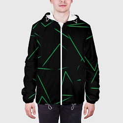 Куртка с капюшоном мужская Color light green line, цвет: 3D-белый — фото 2