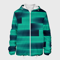 Куртка с капюшоном мужская Color light blue square, цвет: 3D-белый
