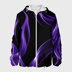 Куртка с капюшоном мужская Purple abstraction, цвет: 3D-белый