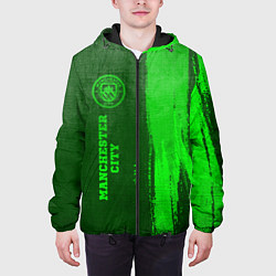 Куртка с капюшоном мужская Manchester City - green gradient по-вертикали, цвет: 3D-черный — фото 2