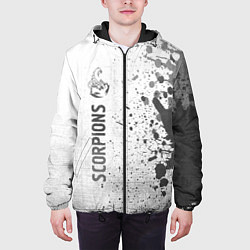 Куртка с капюшоном мужская Scorpions - white gradient по-вертикали, цвет: 3D-черный — фото 2