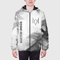 Куртка с капюшоном мужская Watch Dogs - white gradient вертикально, цвет: 3D-черный — фото 2