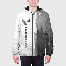 Куртка с капюшоном мужская Valorant - white gradient по-вертикали, цвет: 3D-черный — фото 2
