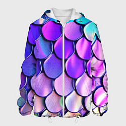 Куртка с капюшоном мужская Мазки краски с градиентом, цвет: 3D-белый