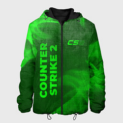 Куртка с капюшоном мужская Counter Strike 2 - green gradient вертикально, цвет: 3D-черный
