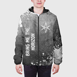 Куртка с капюшоном мужская Bring Me the Horizon - grey gradient вертикально, цвет: 3D-черный — фото 2