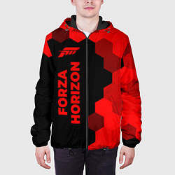 Куртка с капюшоном мужская Forza Horizon - red gradient по-вертикали, цвет: 3D-черный — фото 2
