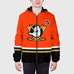 Куртка с капюшоном мужская Анахайм Дакс хоккей, цвет: 3D-черный — фото 2