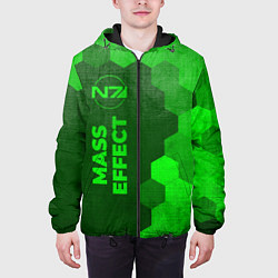 Куртка с капюшоном мужская Mass Effect - green gradient по-вертикали, цвет: 3D-черный — фото 2