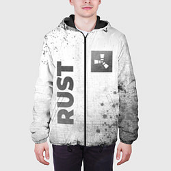 Куртка с капюшоном мужская Rust - white gradient вертикально, цвет: 3D-черный — фото 2