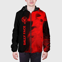 Куртка с капюшоном мужская Sally Face - red gradient по-вертикали, цвет: 3D-черный — фото 2
