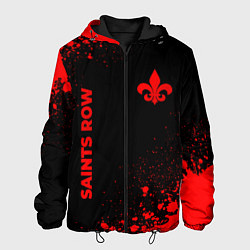 Куртка с капюшоном мужская Saints Row - red gradient вертикально, цвет: 3D-черный