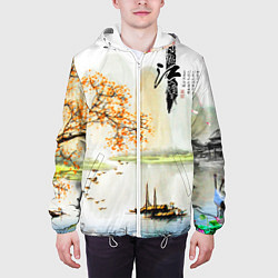 Куртка с капюшоном мужская China Landscape, цвет: 3D-белый — фото 2