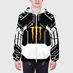 Куртка с капюшоном мужская Monster energy geometry, цвет: 3D-белый — фото 2