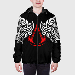 Куртка с капюшоном мужская Силуэт ворона - Aссасинс Крид, цвет: 3D-черный — фото 2