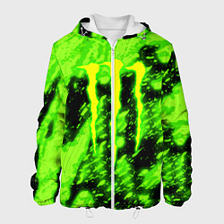 Куртка с капюшоном мужская Monster energy кислотное лого, цвет: 3D-белый