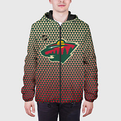 Куртка с капюшоном мужская Миннесота Уайлд - геометрический градиент, цвет: 3D-черный — фото 2