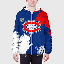 Куртка с капюшоном мужская Монреаль Канадиенс - брызги краски, цвет: 3D-белый — фото 2