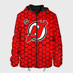 Куртка с капюшоном мужская Нью Джерси Девилз - красные соты, цвет: 3D-черный