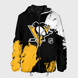 Куртка с капюшоном мужская Питтсбург Пингвинз - брызги, цвет: 3D-черный