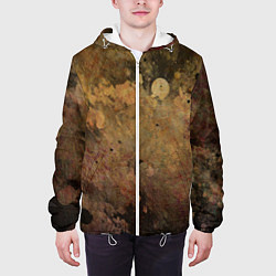 Куртка с капюшоном мужская Абстракция - dark pink paint spill, цвет: 3D-белый — фото 2