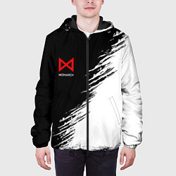 Куртка с капюшоном мужская Монарх красный лого, цвет: 3D-черный — фото 2