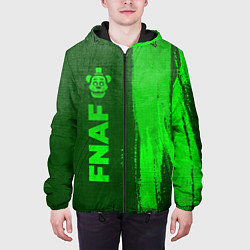 Куртка с капюшоном мужская FNAF - green gradient по-вертикали, цвет: 3D-черный — фото 2