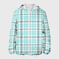 Куртка с капюшоном мужская Checkered light blue, цвет: 3D-белый