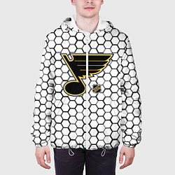 Куртка с капюшоном мужская Сент Луис Блюз - белые соты, цвет: 3D-белый — фото 2