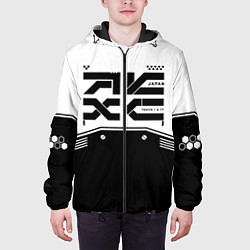 Куртка с капюшоном мужская Кибер текстура - черно белая, цвет: 3D-черный — фото 2